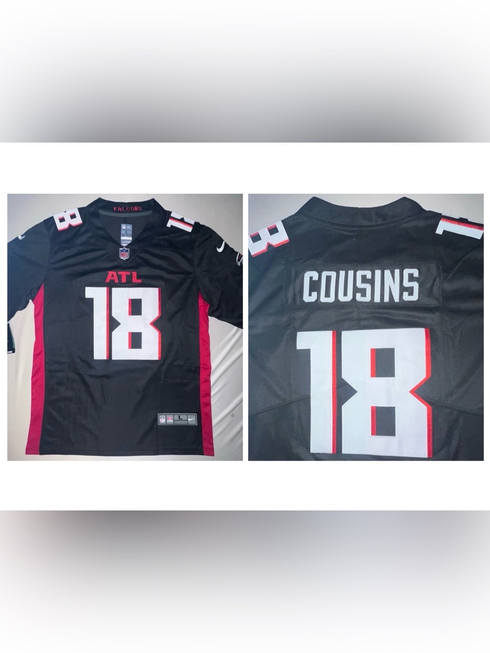 Atlanta Falcons Kirk Cousins #18 Nike NFL ON FIELD Authentic Football Jersey LRG